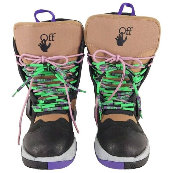 Off-White High Top Snow Sneaker Boots EU 40 US 10 Women's Black Brown Virgil - Picture 4 of 15